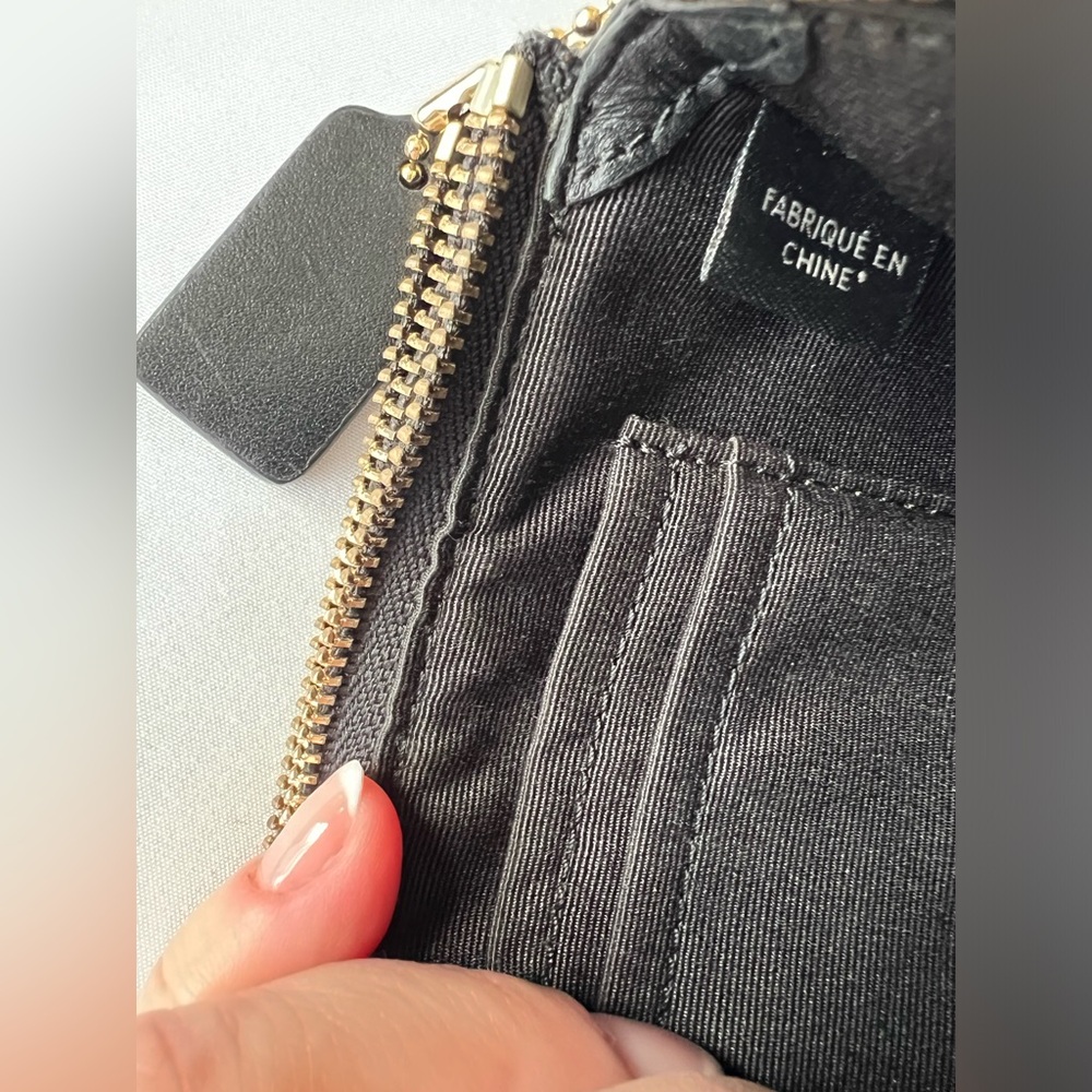 Coach Black Leather Zip Pouch - Picture 9 of 12